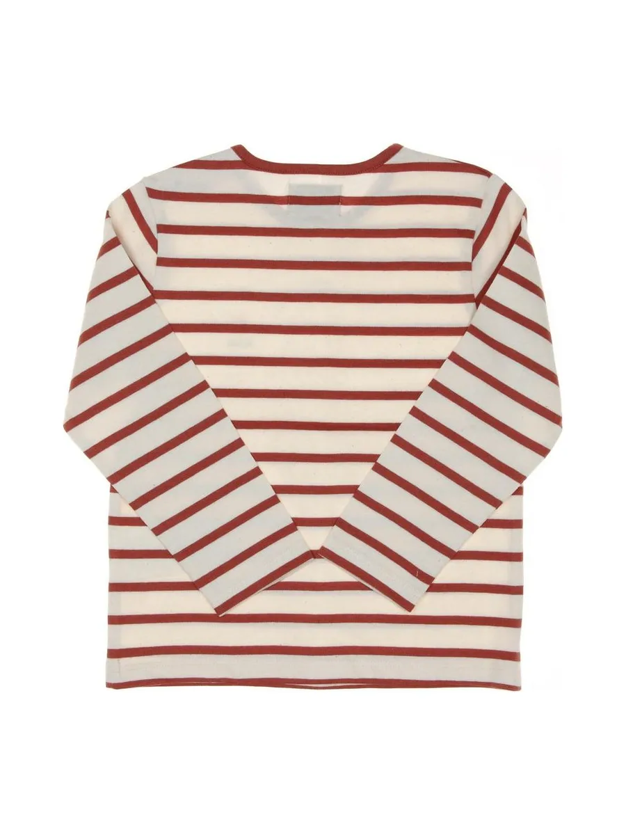 T-shirt Marinière Rose/Beige Enfant EOM Loris 3