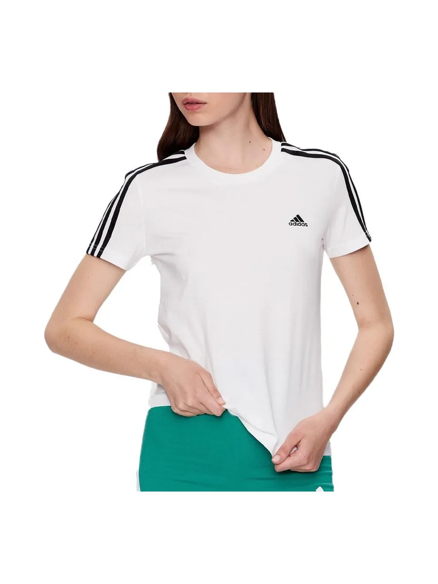 T-shirt Blanc/Noir Femme Adidas GL0783 2