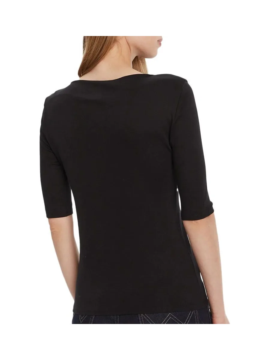 T-Shirt Noir Femme Calvin Klein Jeans Half Supima Boat 3