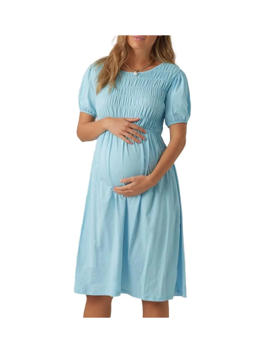 Robe de Grossesse Bleu Femme Mamalicious Pannie 1