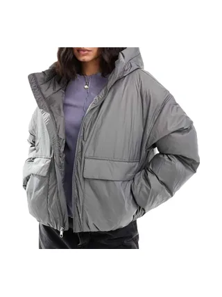 Doudoune Gris Femme Converse Synthetic Puffer 1