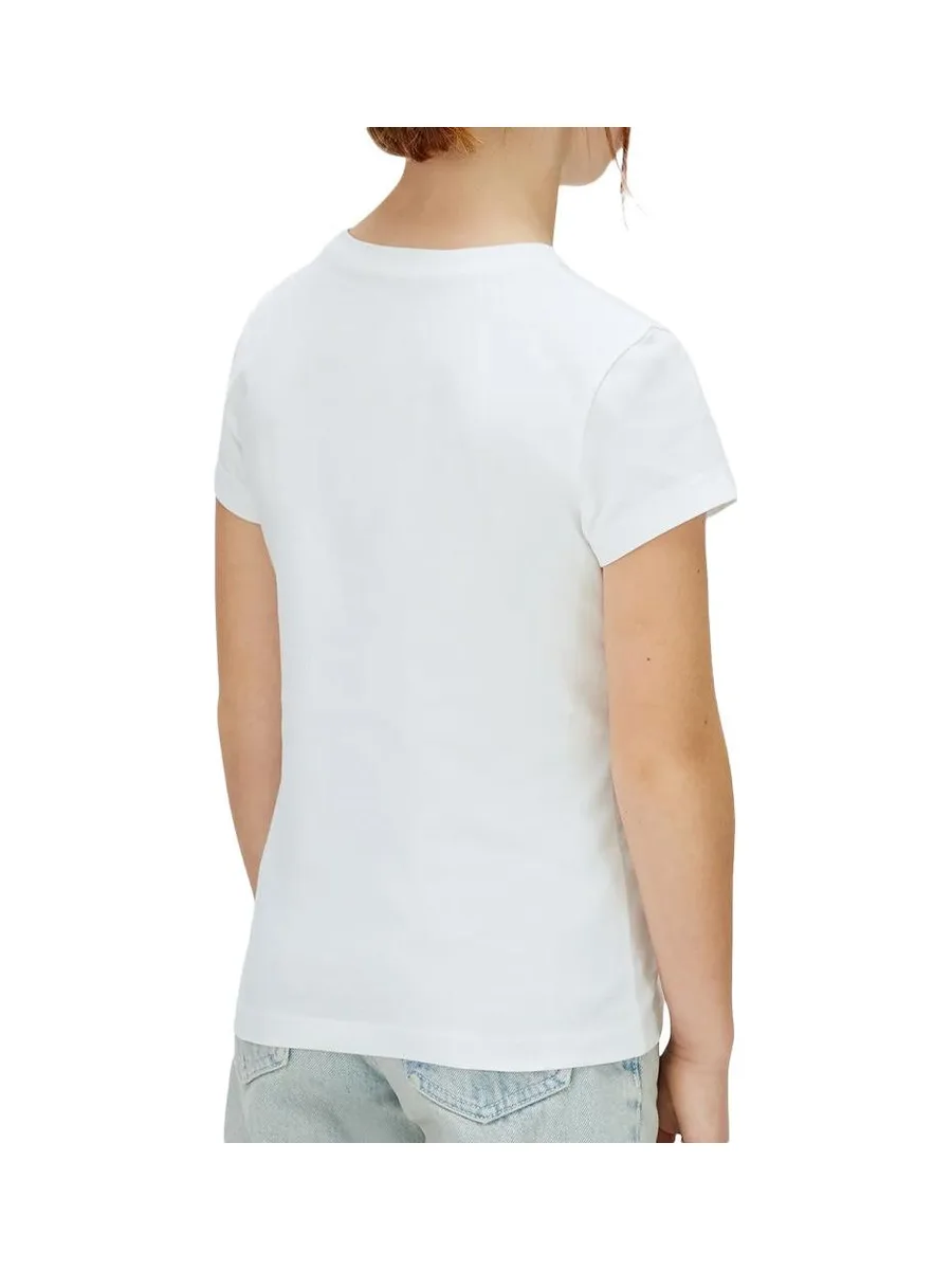 T-Shirt Blanc/Rouge Fille Calvin Klein Jeans Monogram 3