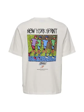 T-shirt Blanc Homme Only & Sons print Logo 2