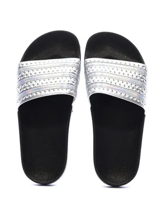 Claquettes Noires/Argent Femme Adidas Adilette 3