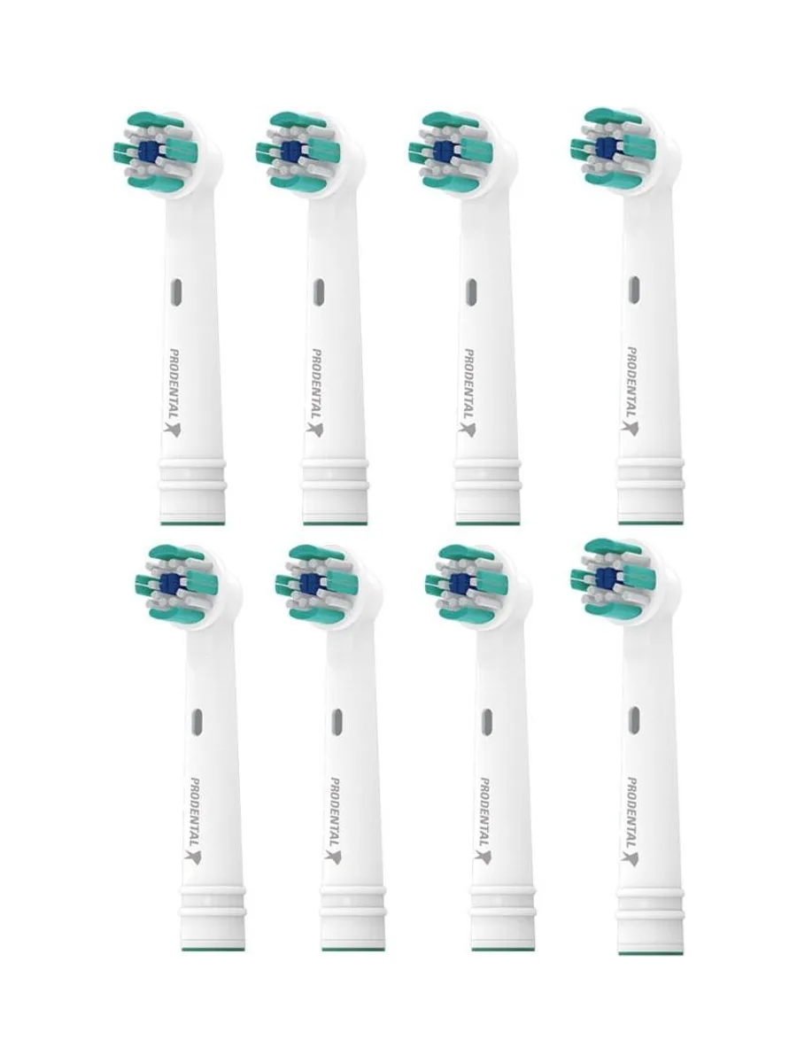 x8 Brossettes Rotative de Rechange Prodental Clean Action 2