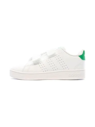 Baskets Blanches/Vert Enfant Adidas Advantage 1