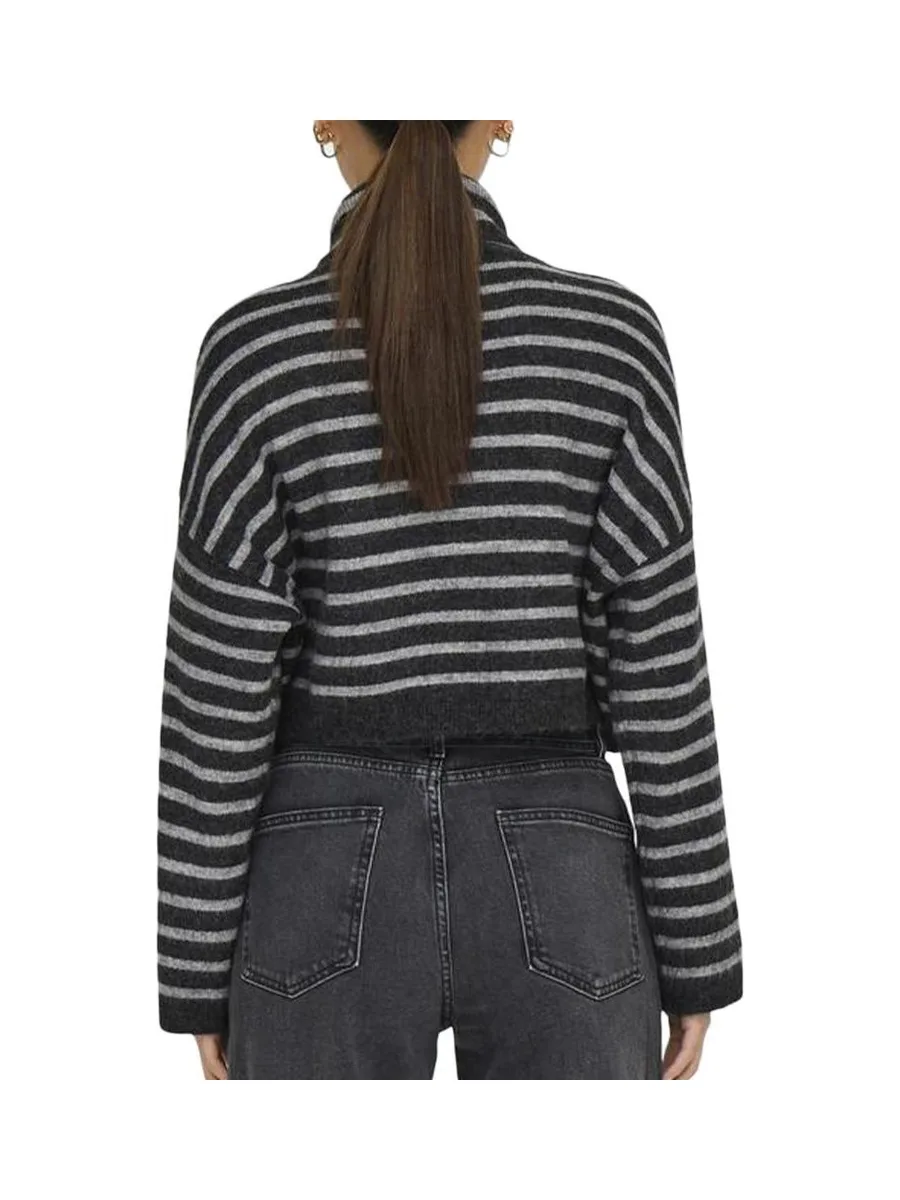 Pull Col roulé Noir/Gris Femme Only Talio 3