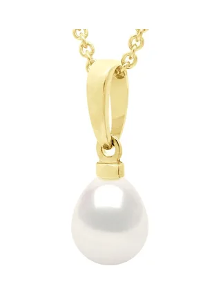 Pendentif Véritables Perles de Culture d'Eau Douce Poires 6-7 mm — Vermeil 1