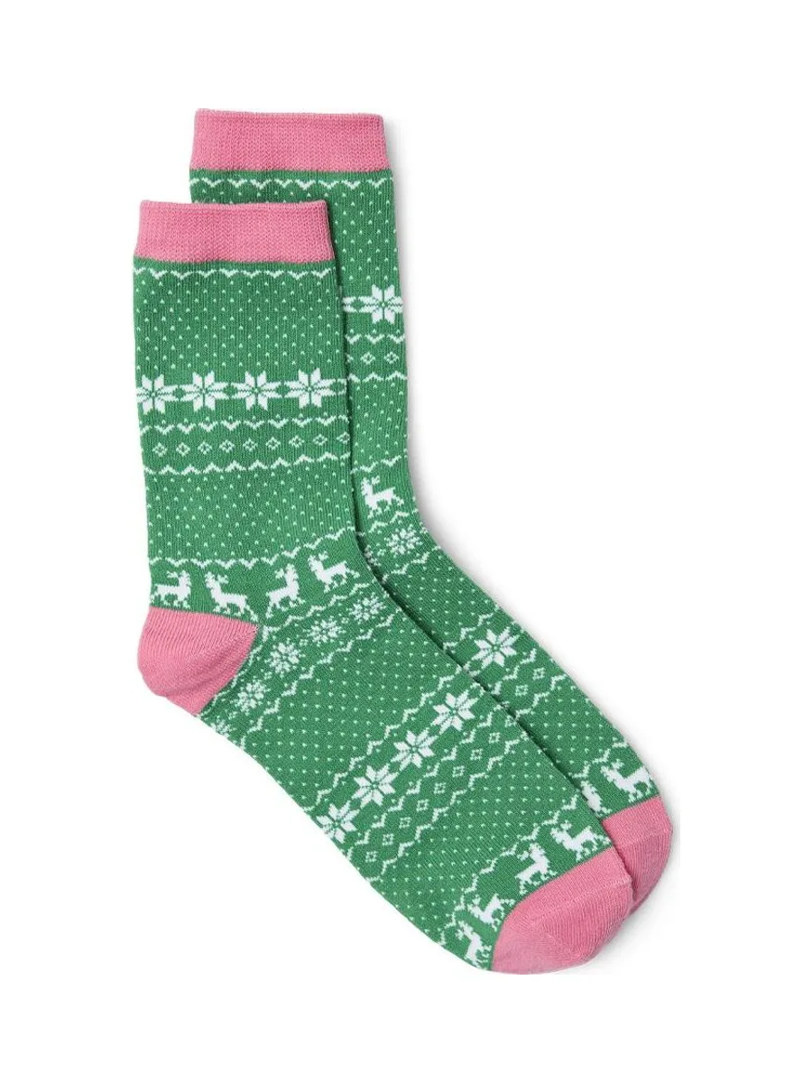 Chaussettes Vertes/Roses Femme Vero Moda Flocons 2