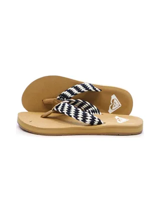 Tongs Beiges/Marines Femme Roxy Porto 1