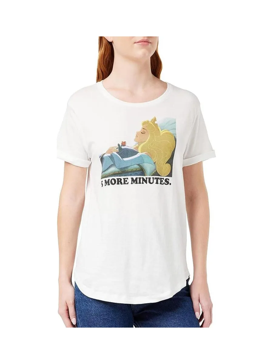 T-Shirt Blanc Femme Disney 5 More Minutes 2