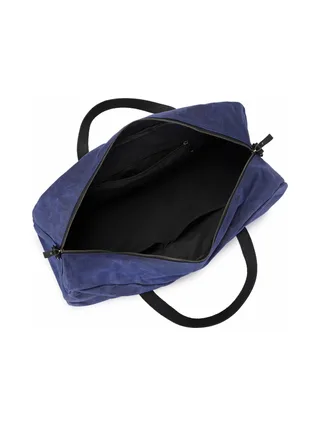 BOB - Sac de voyage en cuir véritable et toile enduite - Bleu 6