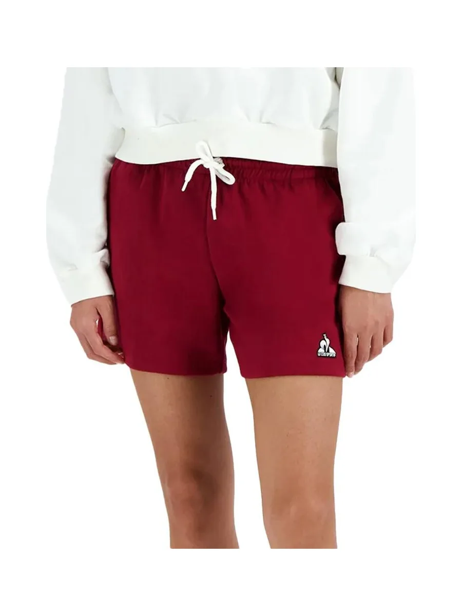 Short Bordeaux Femme Le Coq Sportif Heritage 3