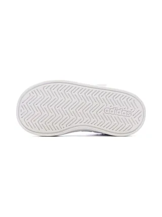 Baskets Blanc/Argent Enfant Adidas Grand Court 5