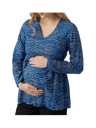 Blouse Bleu/Noir Femme Mamalicious Costa 1