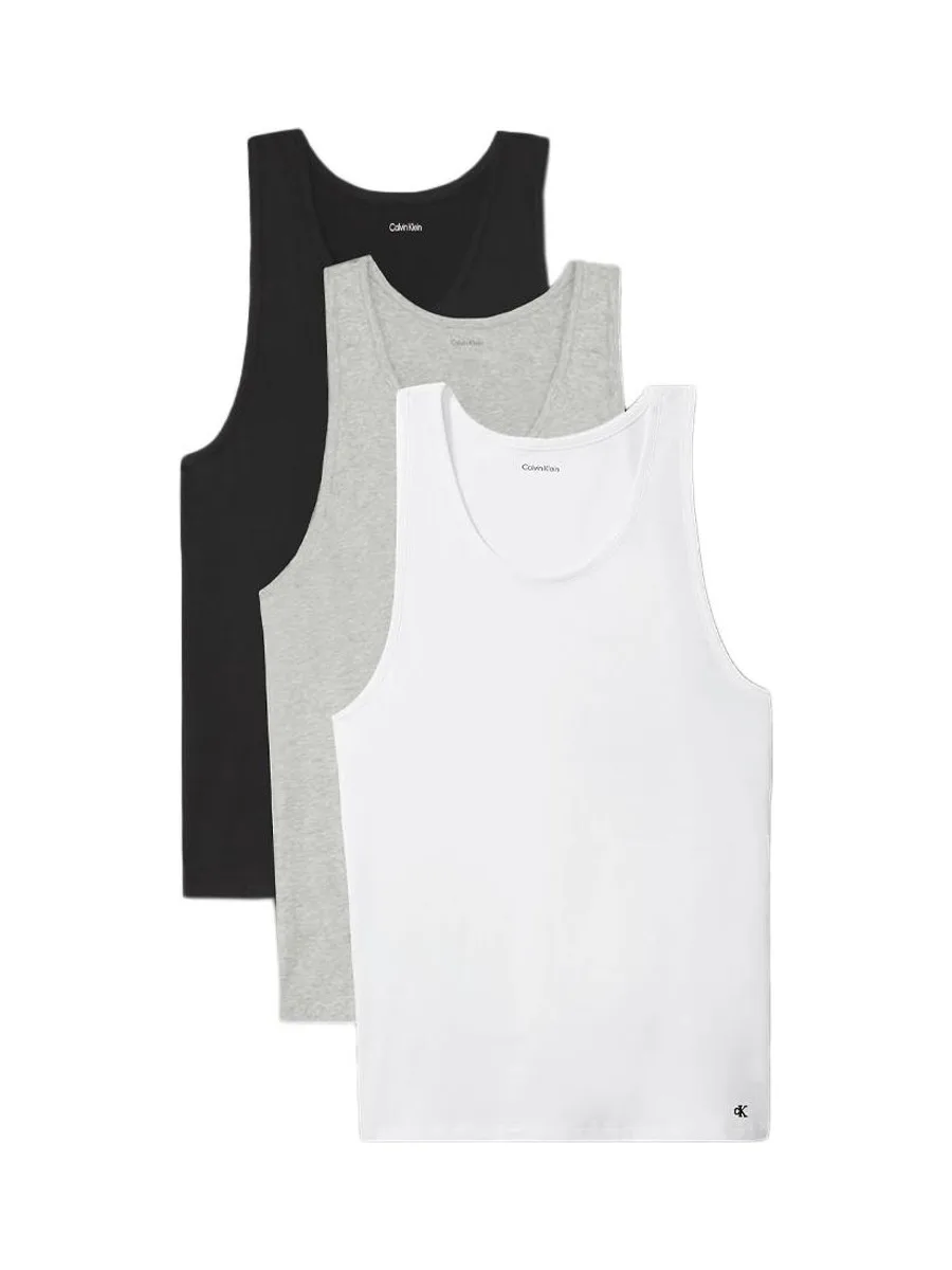 X3 Débardeurs Noir/Blanc/Gris Homme Calvin Klein Jeans Tank 2
