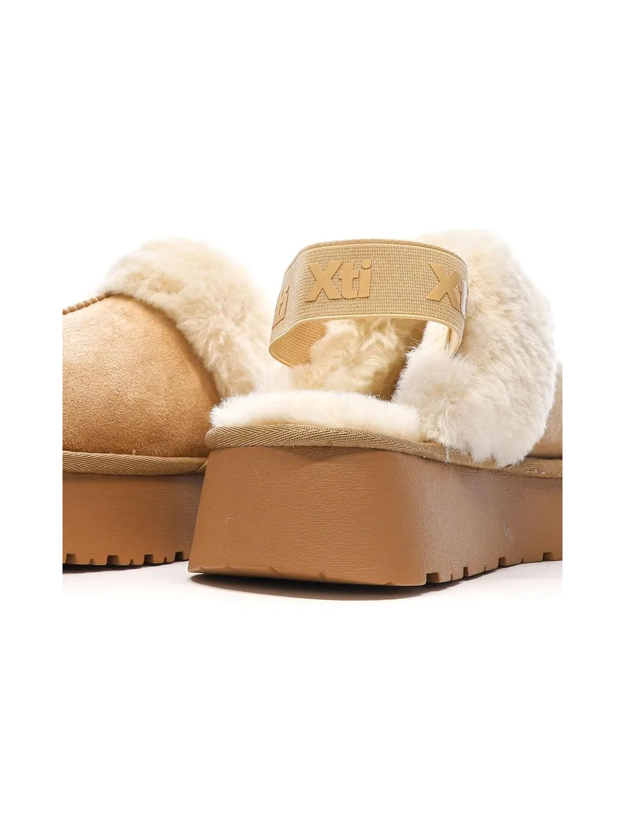 Sabots fourrés à élastique Beige Femme Xti Microfiber 8