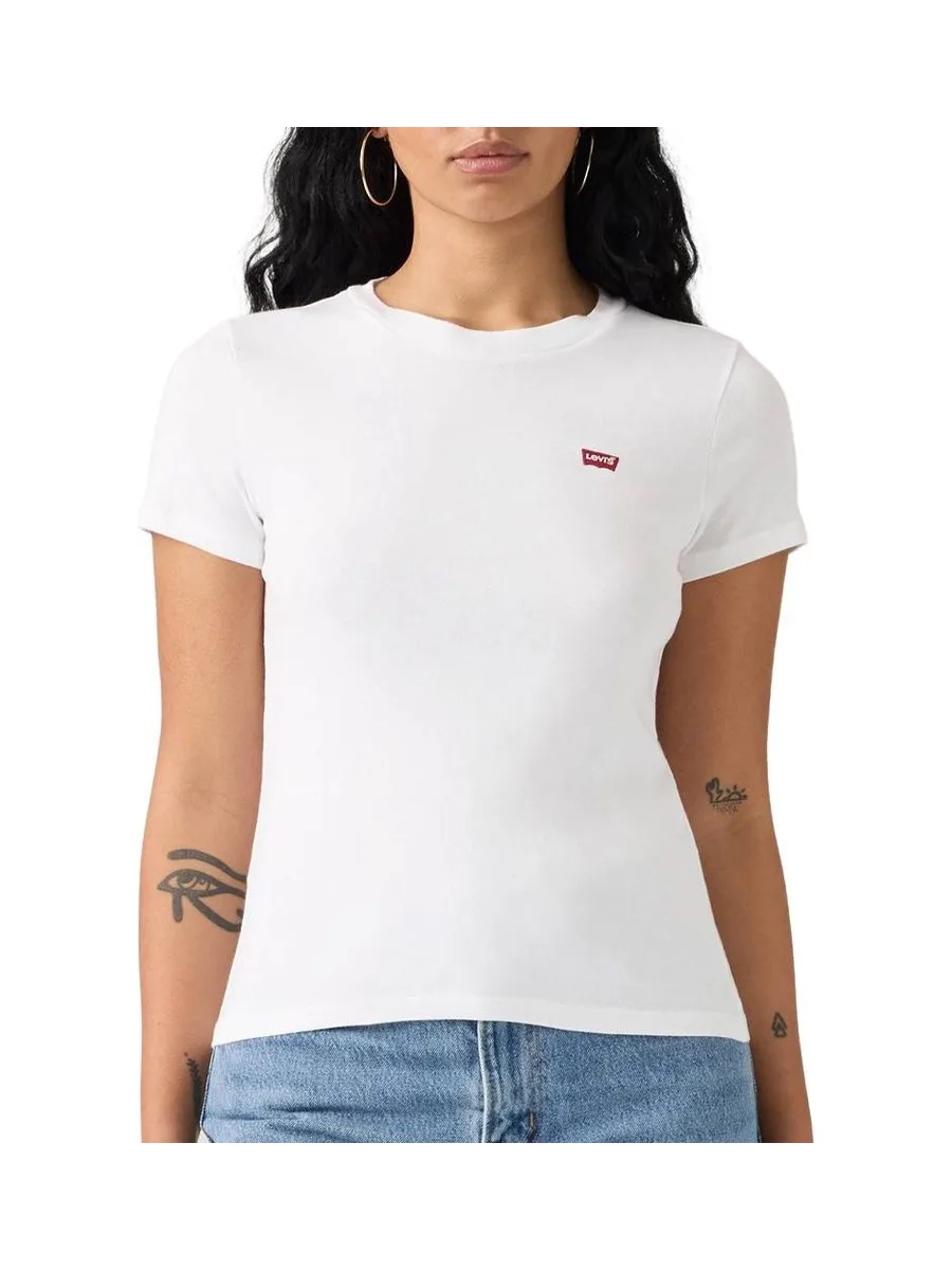 Lot de 2 T-shirts Blanc/Rayures Femme Levi's 2pack Essential 4