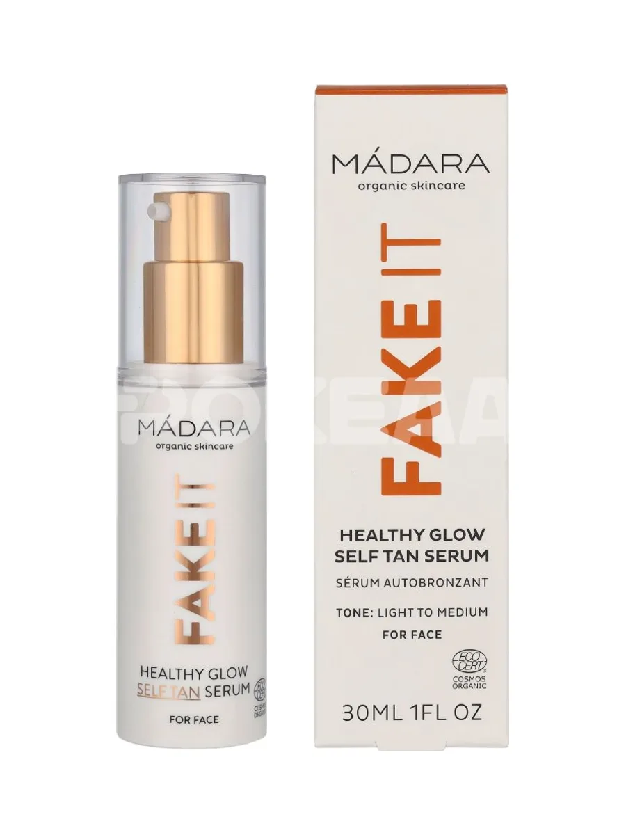 Madara Fake It Healthy Glow Self Tan Serum 30ml - Light To Medium, All Skin Types 1