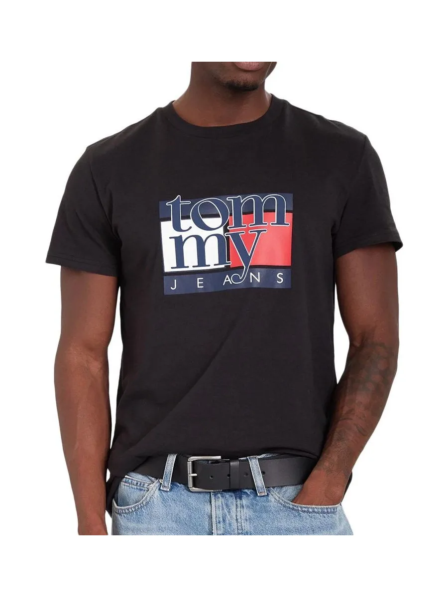 T-shirt Noir Homme Tommy Hilfiger Flag DM0DM21977 2