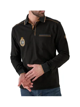 Polo Manches Longues Noir Homme RMS26 AUKLAND 1