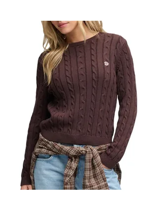 Pull Marron Femme Superdry Essentials Cable Jumper 1
