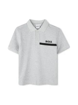 Polo Gris/Noir Garçon Hugo Boss J52731 1