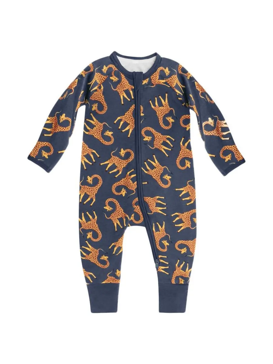 Pyjama Bébé Manches Longues Bleu Garçon Dim Girafes 2