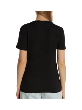 T-shirt Noir Femme Calvin Klein Jeans Monologo Slim 2