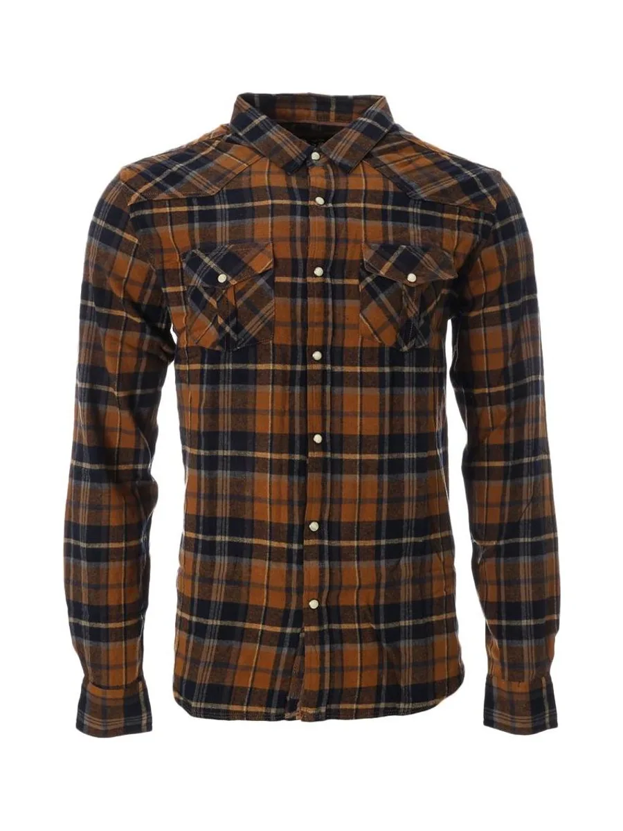 Chemise Marron à Motifs Homme RMS26 4779 2