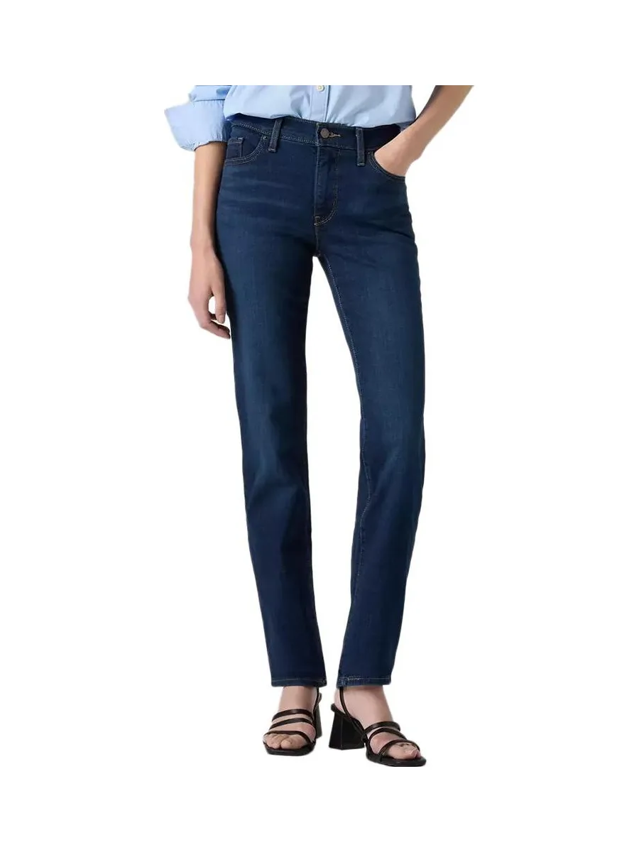 Jean 724 Bleu Foncé Femme Levi's Shaping Slim Med Indigo 1
