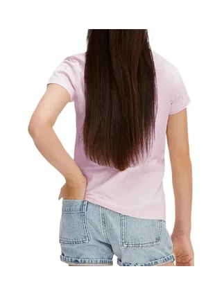 T-Shirt Rose Pale Fille Calvin Klein Jeans Script Logo 2