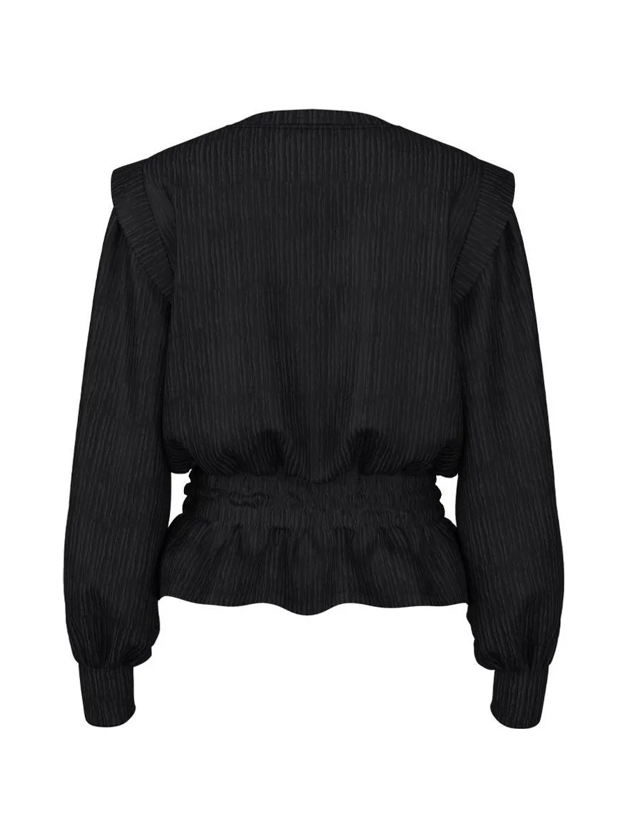 Blouse Noir Femme Pieces Nilas 3