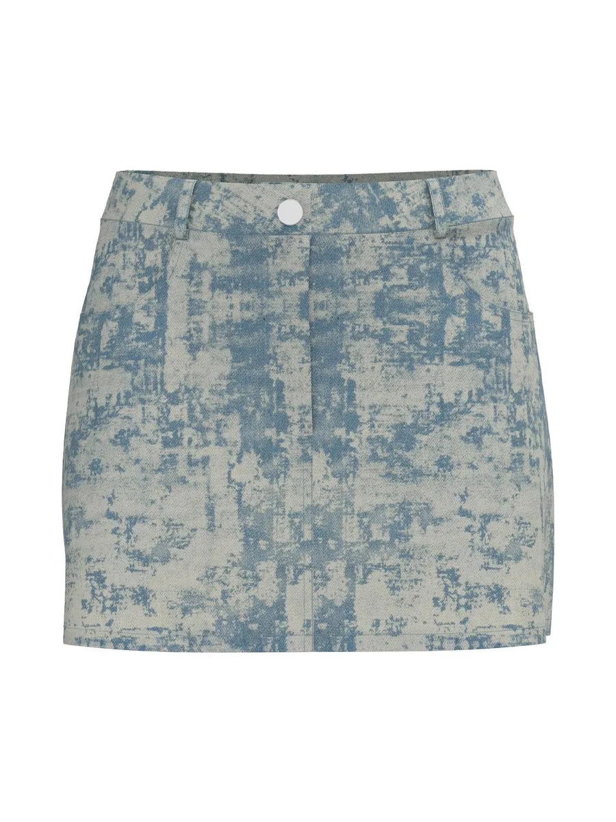 Jupe en jean Courte Bleu Femme Pieces Denim 2