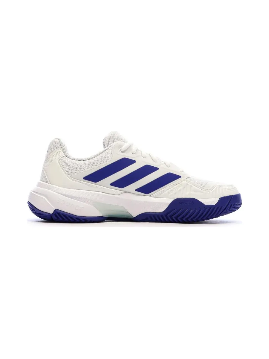 Baskets Blanches/Bleu Homme Adidas Courtjam 3