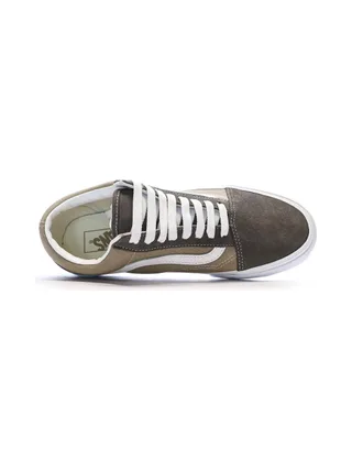 Baskets Marron/Beige Homme Vans Old Skool Canvas Block B 4