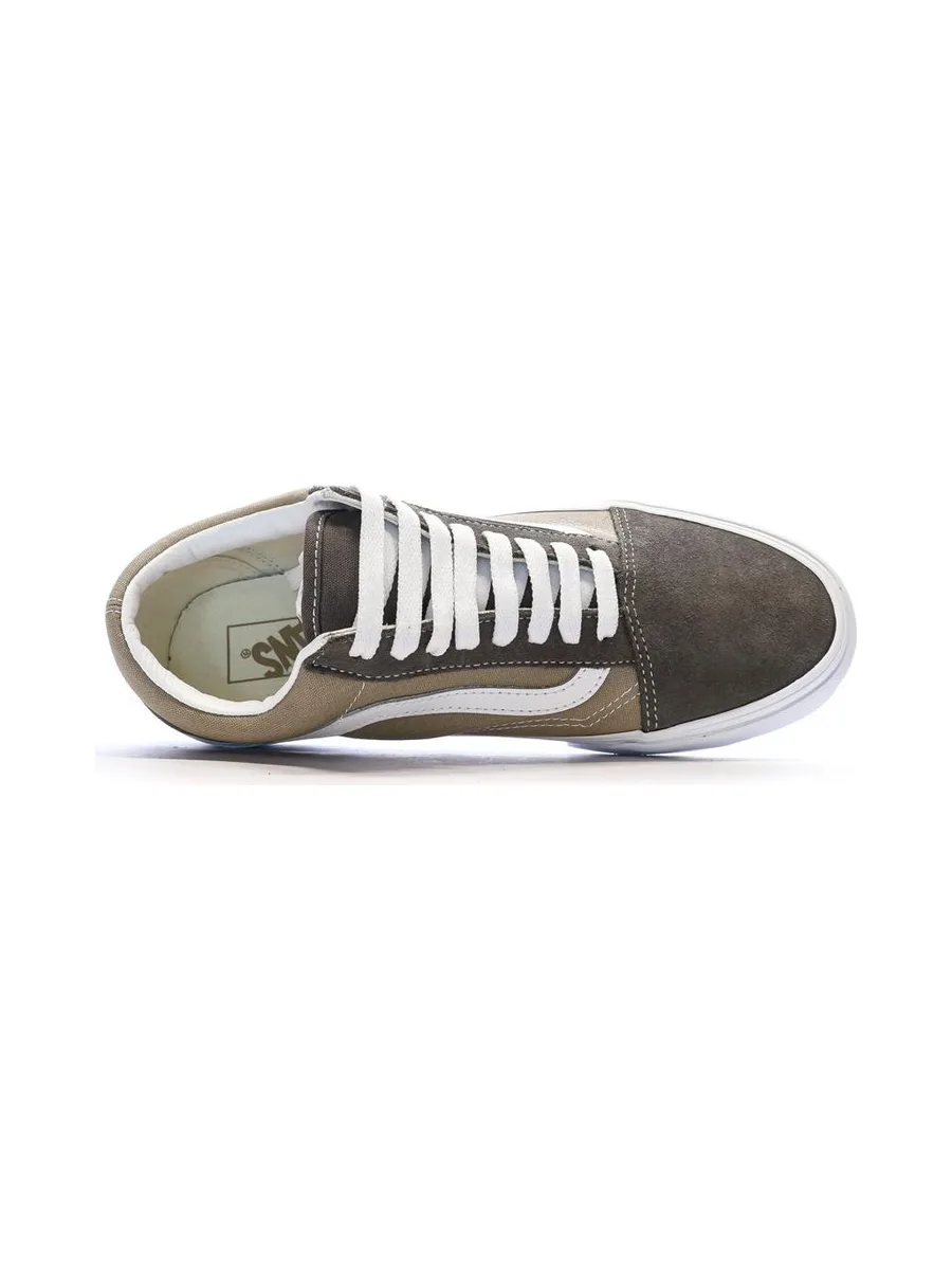 Baskets Marron/Beige Homme Vans Old Skool Canvas Block B 4