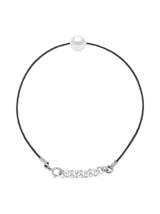 Bracelet Perles d'Eau Douce Rondes 8-9 mm — Argent 925 Millièmes — 18 cm 1
