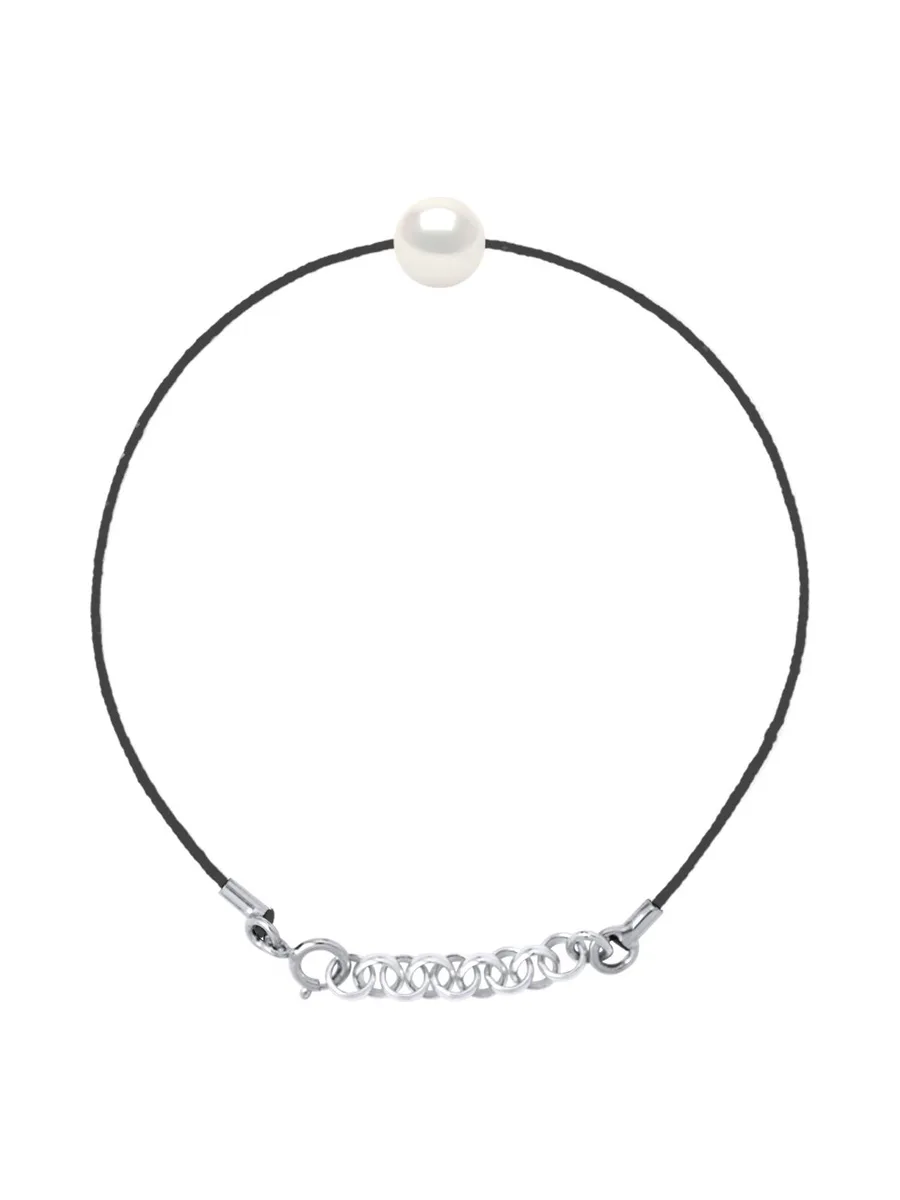 Bracelet Perles d'Eau Douce Rondes 8-9 mm — Argent 925 Millièmes — 18 cm 1