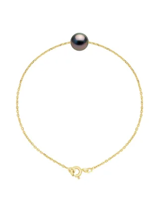 Bracelet Véritable Perle de Tahiti Ronde 8-9 mm — Or Jaune 375 Millièmes — 18 cm 1