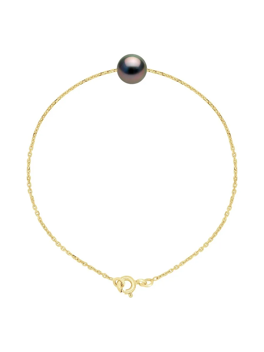 Bracelet Véritable Perle de Tahiti Ronde 8-9 mm — Or Jaune 375 Millièmes — 18 cm 1