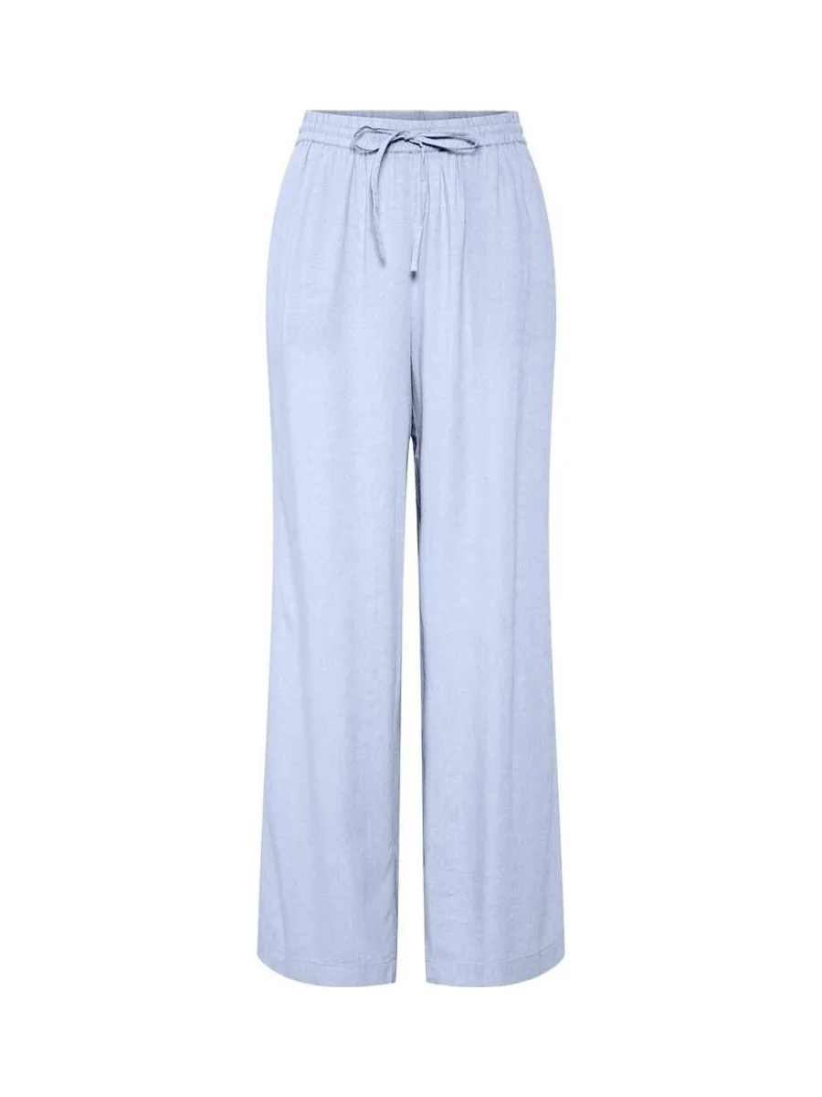 Pantalon fluide Bleu Femme Pieces Wide 2