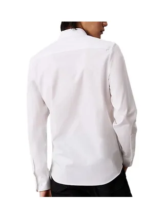 Chemise Blanche/Noir Homme Calvin Klein Jeans Poplin Stretch 2
