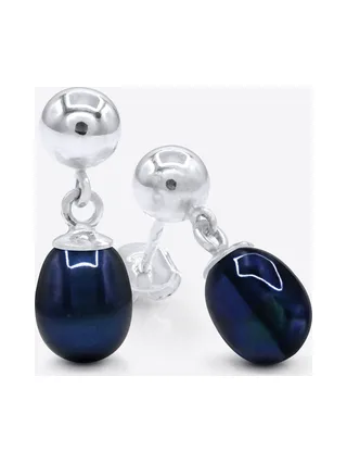 Boucles d'Oreilles Véritables Perles d'Eau Douce Poires 6-7 mm — Argent 925 Millièmes 1