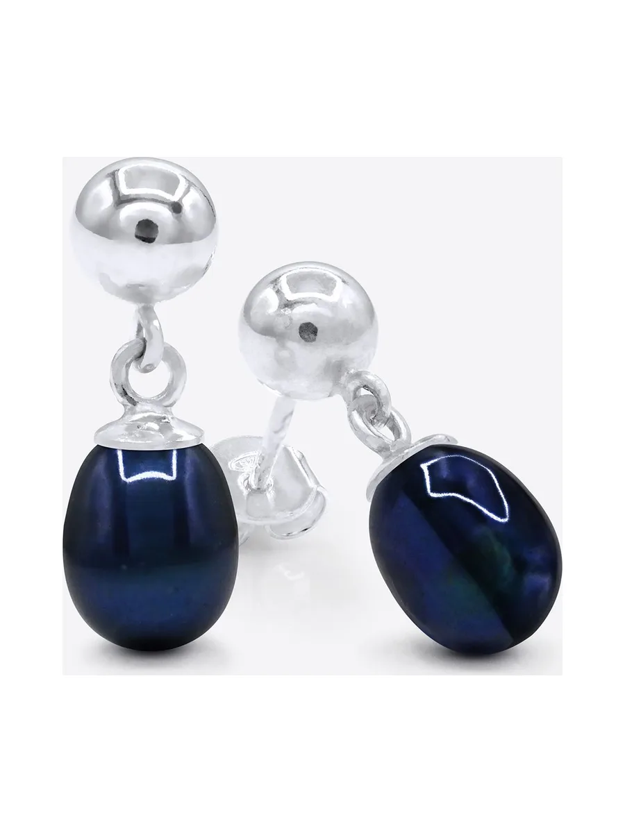 Boucles d'Oreilles Véritables Perles d'Eau Douce Poires 6-7 mm — Argent 925 Millièmes 1