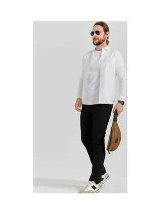 FLO - Sac banane en cuir véritable et toile enduite - Bleu 16
