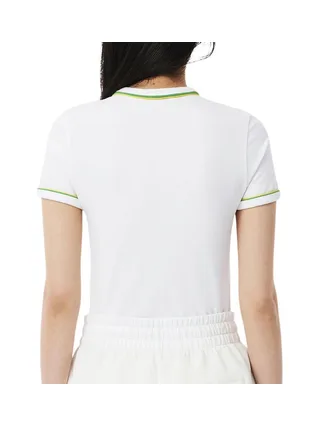 T-shirt Blanc Femme Lacoste Contrast Accent 2