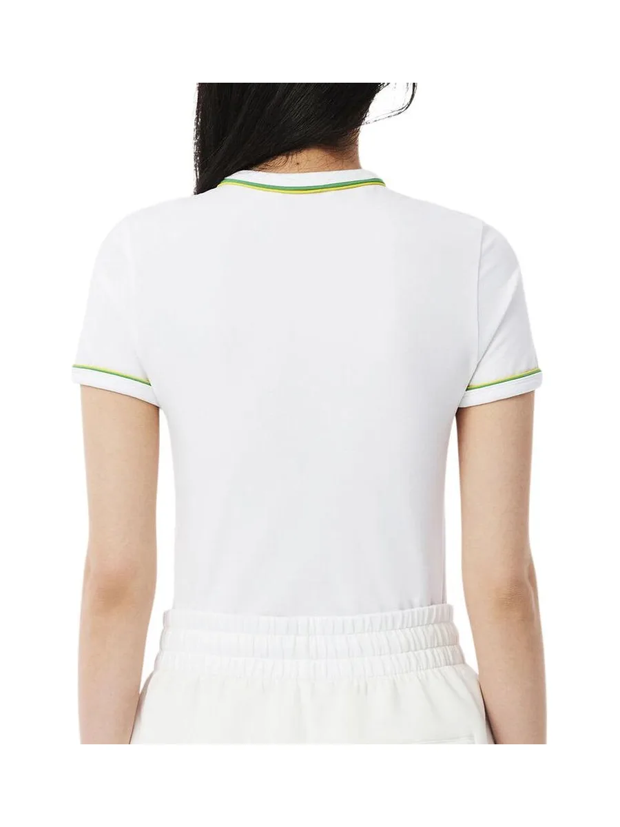 T-shirt Blanc Femme Lacoste Contrast Accent 3