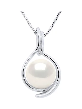 Collier Véritable Perle d'Eau Douce Ronde 8-9 mm — Or Blanc 375 Millièmes — 42 cm 1