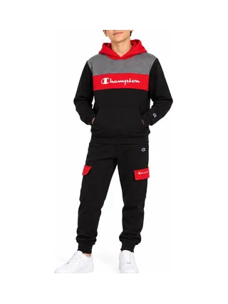 Ensemble Noir/Rouge Garçon Champion Hoodie 1